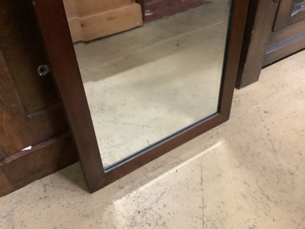 An Edwardian mahogany robing mirror, width 36cm height 128cm